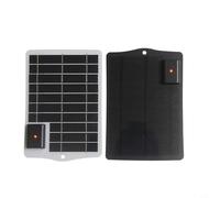Pannello solare leggero da 5 V per campeggio ed escursionismo, con vetro temperato ad alta luminosità (nero)