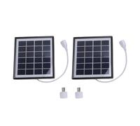 Pannello solare monocristallino 2 pezzi Caricatore solare USB Lampadina solare portatile a LED da 5 W per escursioni in campeggio Avventure all'aria aperta (Nera)
