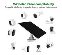 Pannello Solare Monocristallino 9W con Staffa di Montaggio per Telecamere a Batt