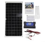 Pannello solare monocristallino da 17 W con controller, per uso esterno, impermeabile, uscita 5 V/12 V/18 V, caricatore solare portatile, alimentazione di backup da campeggio (40 A)