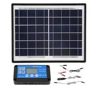 Pannello solare, monocristallino da 20 W, 6 V, doppia uscita USB DC, ricarica efficiente, design portatile, per camper, barca, moto