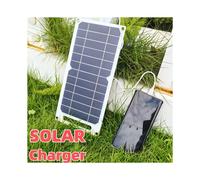 Pannello Solare Monocristallino da 5W 5V, Impermeabile con USB per Ricarica Mobile All'Aperto