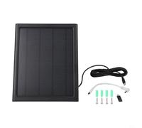 Pannello solare monocristallino da 6 W, 6 V, con cavo da 3 m e adattatore USB-C per sistemi ad anello e videocitofono (nero)