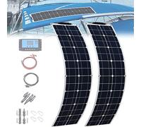 Pannello solare monocristallino flessibile 400 W 800 W kit modulo fotovoltaico controller 40 A connettore fotovoltaico per casa, camper, roulotte, barca e altri caricabatterie, 2 x 200 W
