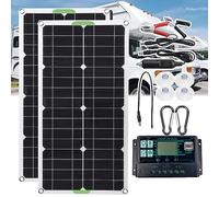 Pannello Solare Monocristallino Portatile da 250w 500w con Controller 10a/20a/30a, Doppia USB, può Essere Utilizzato per La Ricarica della Batteria 12v/24v,500W-30Acontroller