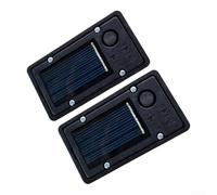 Pannello solare per esterni, 6 x 3 cm, nero, confezione da 2 pezzi | Diametro 7 cm per parte superiore, base 6,3 cm, adatta a piccole lanterne, impermeabile IP44, sensore on/off automatico