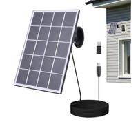 Pannello Solare per Telecamera di Sicurezza - Caricabatterie da Pannello 10W | Pannéau SolaÃ Impermeabile IP65 con Staffa di Montaggio Regolabile a 360°, Batteria Ricaricabile Esterna