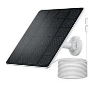 Pannello solare per telecamera di sicurezza, caricatore da pannello solare USB da 5 W compatibile con fotocamera a batteria ricaricabile esterna, presa USB C e micro USB, cavo da 3 m, resistente alle