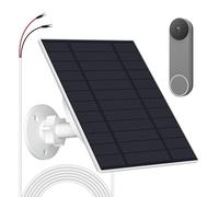 Pannello Solare per Telecamera di Sicurezza Esterna, Videocitofono da 10 W Caricabatterie per Pannello Solare Nest per Campanello 2K 2 3, Resistente All'Acqua IP66, Staffa