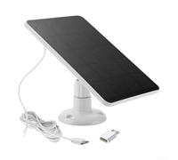 Pannello solare per videocamera campanello, 4 W, 5 V, pannello monocristallino rotante a 360° con cavo, da tipo C a microUSB per campanelli wireless (bianco)