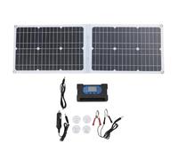 Pannello solare pieghevole da 40 W con controller | Alta efficienza monocristallino per campeggio/escursionismo/camper | 2 porte USB e 8 adattatori CC, design protettivo ad acqua