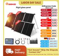Pannello Solare Pieghevole Dokio per Camper e Sistemi Off-Grid, Monocristallino 100W 160W 200W con Regolatore 12V
