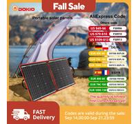 Pannello solare pieghevole flessibile da 18 V Dokio da 100 W con kit controller 12 V Pannello solare portatile per campeggio/viaggi/camper 100W solar panel set