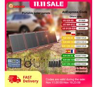 Pannello solare pieghevole flessibile portatile Dokio 100/160/200/300W 18V con kit controller 12V per la ricarica della batteria da campeggio