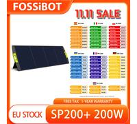 Pannello solare pieghevole FOSSiBOT SP200+ 200 W, alta efficienza di conversione 23,4%, verde, pieghevole e portatile, durevole e impermeabile