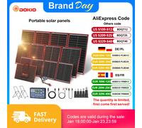 Pannello solare pieghevole portatile Dokio 100W/160W/200W/300W con controller e staffa 12V - Alimentazione da campeggio familiare | Spedizione locale