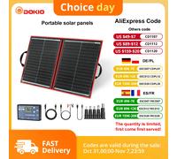 Pannello solare pieghevole portatile Dokio 18V 100/160/200/300 W con controller 12V per caricare la batteria adatta per il campo