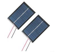 Pannello solare policristallino da 6 V 0,6 W per progetti solari fai da te, cavo da 15 cm incluso, cella solare compatta 90 x 60 x 3 mm, nera, per giardino e piccola energia domestica