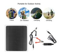 Pannello Solare Portatile 20W con Clip e Cavo per Manutenzione Batteria Auto