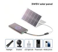 Pannello solare portatile 3W 5V con caricatore USB, alimentatore solare mini per uso esterno, adatto per luci da campeggio a LED, mini ventilatori, dash cam, action cam, telefoni e tutti i dispositivi
