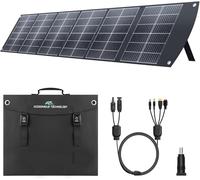 Pannello Solare Portatile da 200W, Modulo Solare Pieghevole con Supporto | USB-C PD3.0 e USB-A QC3.0, MC4 e Multi-uscita per Centrali Elettriche, Generatori, Camper, Campeggio,Escursionismo