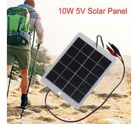Pannello Solare Portatile da Esterno 10W 5V con Clip per Efficace Ricarica Batte