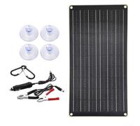 Pannello solare portatile per esterni, 40 W, 18 V, con doppia porta USB per ricaricare telefoni cellulari e dispositivi auto, dotato di morsetto per batteria e ventosa per un fissaggio sicuro