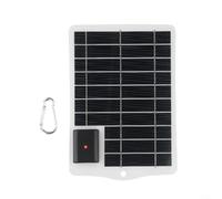 Pannello solare portatile USB 5W 5V con antigelo, design impermeabile e vetro temperato ad alta luminosità, per uso esterno su telefoni e tablet (bianco)