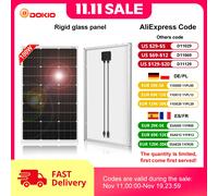 Pannello solare rigido DOKIO 18V 100W Cina Pannello solare impermeabile in silicio monocristallino 18V che carica 12V # DSP-100M Campeggio/Casa/RV