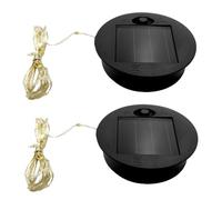 Pannello solare rotondo da 6 cm, coperchio con luci a corda, parte superiore di ricambio per luci solari fai da te all'aperto (2 pezzi)