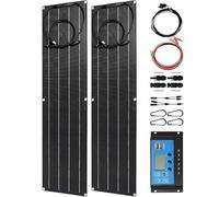Pannello solare ultra sottile da 300 Watt, 2 pannelli solari flessibili in PET da 150 W, 12 V-24 V, con controller da 40 A, pannelli solari monocristallini flessibili, adatto per famiglie, roulotte