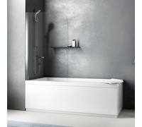 Pannello sopravasca in vetro temperato 6mm h.140 cm 70x140 cm Rodano SILQUA BY M