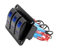 Pannello Switch Marittimo 3 Gang LED Retroilluminato Blu Per Barca