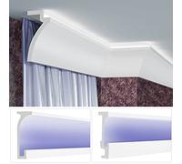 Pannello tenda LED in PU - Illuminazione indiretta con strisce di stucco, leggero e opaco - (2 metri KF804) Pannello per tende a binario