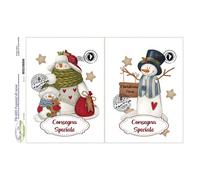 Pannello Tessuto natalizio Pupazzi di Neve Consegna Speciale