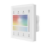 Pannello Touch Master DALI 5 Canali, Alimentatore Bus Integrato, 16VDC Max 100mA, 4 Zone 3 Scene 4 Indirizzi, Touch Slider, 5 In 1 Per DIM CCT RGB RGBW RGB+CCT, 86X86mm Per Scatola 502