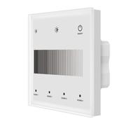Pannello Touch Master DALI Bianco, Alimentatore Bus Integrato, 16VDC Max 100mA, 1 Zona 4 Scene, Touch Slider, Vetro Temperato,DALI-2, Dimmer DT6, Installazione Incasso Per Scatola 502 e 86X86mm