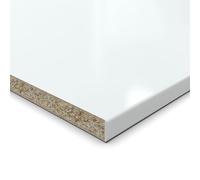 Pannello truciolato da 25 mm, bianco cristallo rivestito in resina melammina, lunghezza fino a 200 cm, pannelli decorativi con 2 mm, a scelta: 50 x 30 cm (bordo in ABS lato lungo)