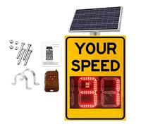 Pannello Tua Velocità Solare per Sicurezza Quartiere, Rilevatore Movimento con Avviso Rallentare Bambini, Soluzione per Condomini e Scuole(50x70,3-Digit)