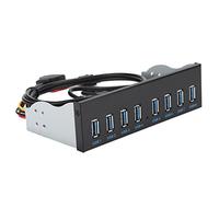 Pannello unità Ottica HUB USB 3.0 a 8 Porte, Alimentazione Potenziata, Custodia da 5,25 Pollici con Presa 19PIN per Computer PC