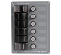 PANNELLO VERTICALE 6 INTERRUTTORI MM 171x135 ALLUMINIO ACCESSORI BARCA