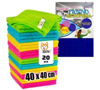Panni in microfibra 40x40 cm 20 pz colorati Lavabili in Lavatrice Riutilizzabili