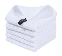 Panni in per cotone Naturale a per nido d'Ape, Set 5 Asciugatutto Cucina 30x30cm, Stracci Assorbenti per Piatti e per lavaggio, Morbidi e Riutilizzabili, per vari(White)