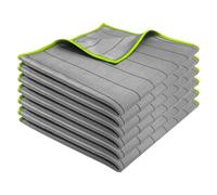 Panni Microfibra Carbonio Auto Moto 50x40cm, 4 Pezzi Panni in Microfibra di Carbonio, Mikrofasertuch Carbon Tucher Auto 40*50 cm, 400GSM Asciugamani Senza Aloni Catturapolvere per Pulizia Vetri