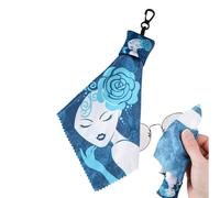 Panni per la pulizia degli occhiali | salviettine in microfibra riutilizzabili per la pulizia degli occhiali da sole con portachiavi | Design con stampa floreale | panni per la pulizia delle