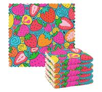 Panni per la pulizia in microfibra colorati e carini fragole confezione da 6 asciugamani assorbenti decorazione tallas para ropa 28 x 28 cm