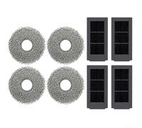 Panni per mocio grossolani e filtro a rete nera - per Ecovacs per X5 X5/Pro per aspirapolvere OMNI - Filtro aspirapolvere di ricambio - Panno lavabile per aspirapolvere (2 x 4 pezzi)