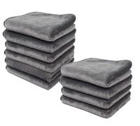 Panni struccanti per viso, occhi, labbra, in flanella riutilizzabile, in morbida microfibra, 20,3 x 20,3 cm, confezione da 10, grigio