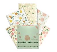 Panni Svedesi Per - 5 Pezzi Assorbenti Riutilizzabili Non Graffianti Panni Per Pulizie - Asciugatura Rapida Salviette Per Pulizia Cucina | per Stoviglie Ciotole Piano di Lavoro e Cucina