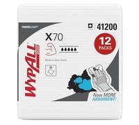 Panni WypAll X70 8387 - 12 confezioni x 76 panni piegati in quattro a 1 velo, bianco